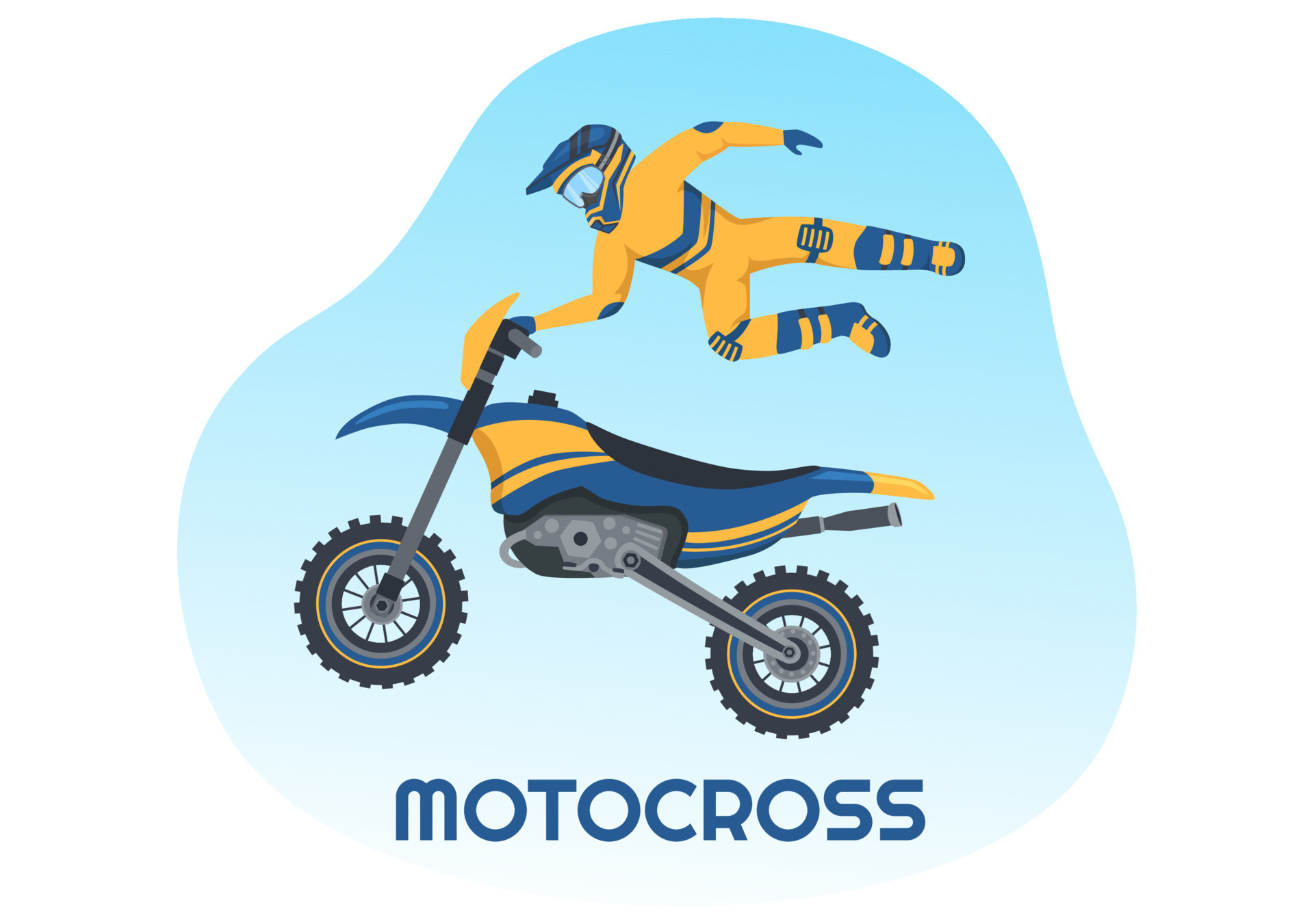 ilustração de motocross com um piloto andando de bicicleta pela lama,  estradas rochosas e aventura em modelo desenhado à mão de desenho animado  plano de esporte radical 16922460 Vetor no Vecteezy